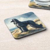 Afghaanse windhond bier onderzetter (Linkerzijde)