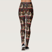 Afghaanse windhond bij de open haard Kerstmis Leggings (Achterkant)