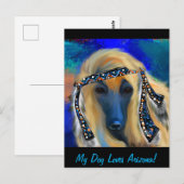 Afghaanse windhond briefkaart (Voorkant / Achterkant)