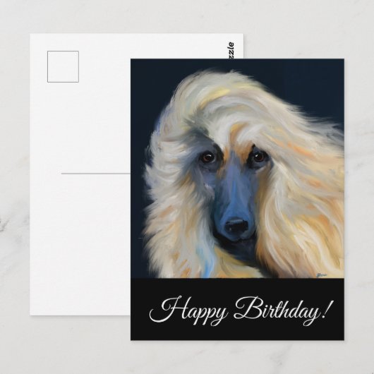 Afghaanse windhond briefkaart (Voorkant / Achterkant)