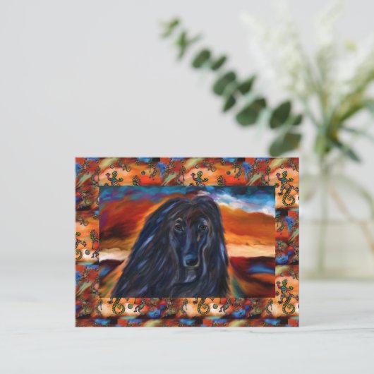 Afghaanse windhond briefkaart (Staand voorkant)