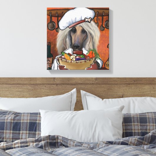 Afghaanse windhond canvas afdruk (Insitu (Slaapkamer))
