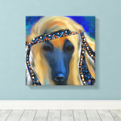Afghaanse windhond canvas afdruk (Insitu (Houten vloer))