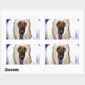 Afghaanse windhond engel rechthoekige sticker (Vel)