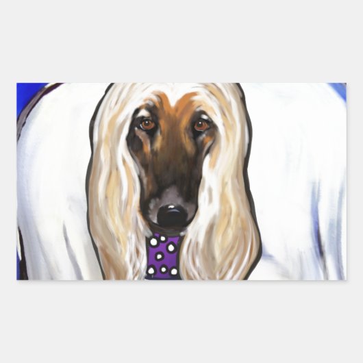 Afghaanse windhond engel rechthoekige sticker (Voorkant)