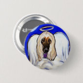 Afghaanse windhond engel ronde button 5,7 cm (Voorkant /achterkant)