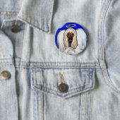 Afghaanse windhond engel ronde button 5,7 cm (In situ)