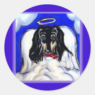 Afghaanse windhond engel ronde sticker