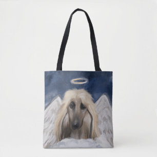 Afghaanse windhond engel tote bag