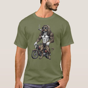 Afghaanse windhond, gespierd, getatoeëerd, bodybui t-shirt
