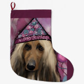 Afghaanse windhond grote kerstsok (Voorkant)