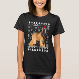 Afghaanse windhond hond kerstman hoed Xmas lelijke T-shirt