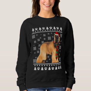 Afghaanse windhond hond kerstman hoed Xmas lelijke Trui