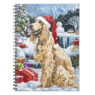 Afghaanse windhond hond winter wonderland kerstvre notitieboek