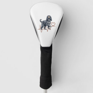 Afghaanse windhond hondenhartslag lijn hart golfheadcover