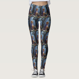 Afghaanse windhond Honds Whimsical Halloween Schil Leggings