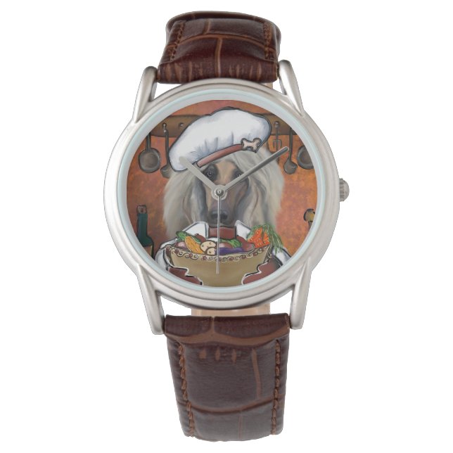 Afghaanse windhond horloge (Voorkant)