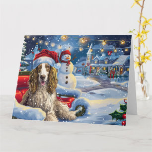 Afghaanse windhond in slee sneeuw Kerstmis Kaart