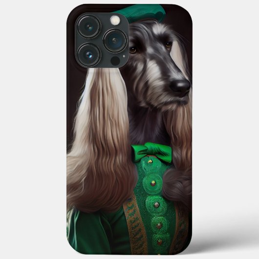 Afghaanse windhond in St. Patrick's Day-jurk Case-Mate iPhone Case (Achterkant)