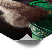 Afghaanse windhond in St. Patrick's Day-jurk Poster (Hoek)