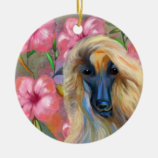 Afghaanse windhond    keramisch ornament (Voorkant)
