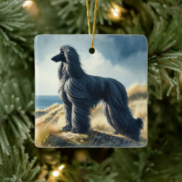 Afghaanse windhond keramisch ornament