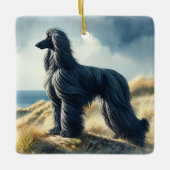 Afghaanse windhond keramisch ornament (Voorkant)