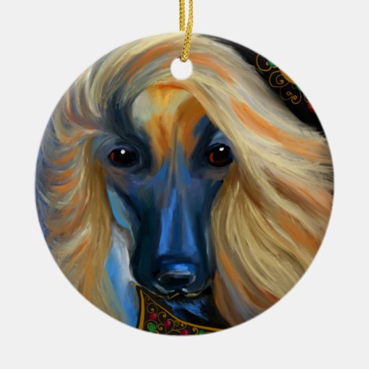 Afghaanse windhond     keramisch ornament (Voorkant)