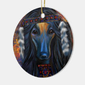 Afghaanse windhond keramisch ornament (Links)