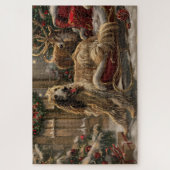 Afghaanse Windhond Kerst Feestelijk Legpuzzel (Verticaal)