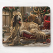 Afghaanse Windhond Kerst Feestelijk Muismat (Voorkant)