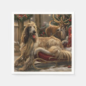 Afghaanse Windhond Kerst Feestelijk Servet (Voorkant)