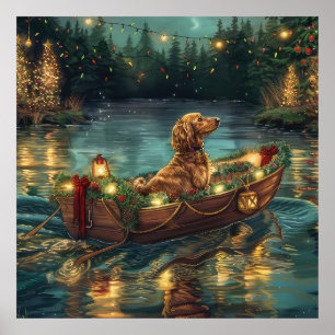 Afghaanse Windhond Kerst Feestelijke Reis Poster