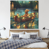 Afghaanse windhond Kerst viering reis Canvas Afdruk (Insitu (Slaapkamer))