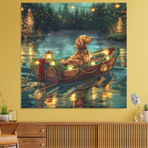 Afghaanse windhond Kerst viering reis Canvas Afdruk