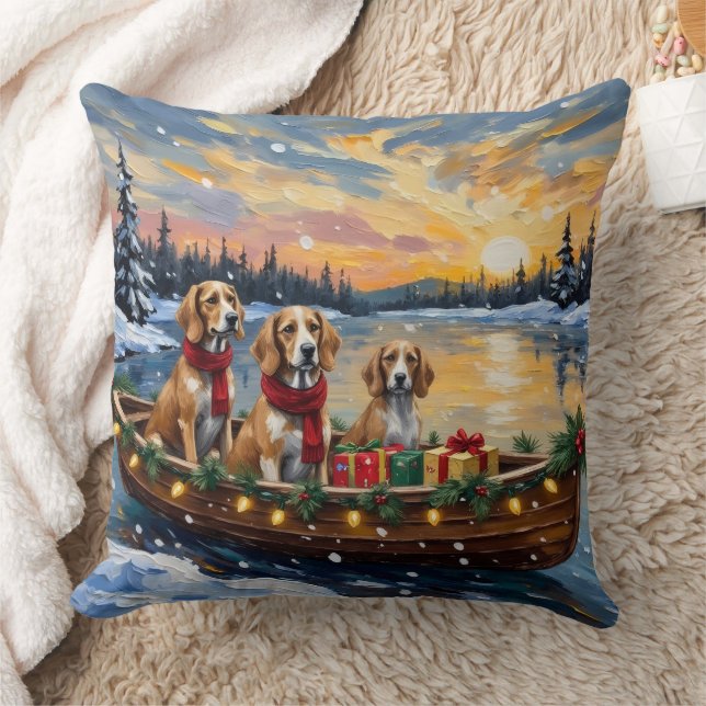 Afghaanse Windhond Kerstboot Vakantie Kussen (Deken)