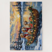 Afghaanse windhond Kerstboot vakantie Legpuzzel (Verticaal)