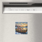 Afghaanse windhond Kerstboot Vakantie Magneet (Insitu (Vaatwasser))