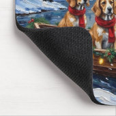 Afghaanse windhond Kerstboot vakantie Muismat (Hoek)