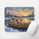 Afghaanse windhond Kerstboot vakantie Muismat (Met muis)