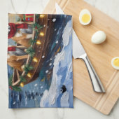 Afghaanse Windhond Kerstboot Vakantie Theedoek (Quarter Fold)