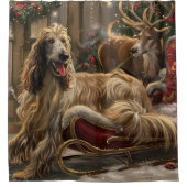 Afghaanse windhond kerstfeest douchegordijn (Voorkant)