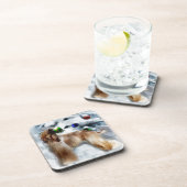 Afghaanse windhond Kerstmis Bier Onderzetter (Rechterzijde)