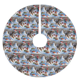 Afghaanse windhond Kerstmis Sfeervol Sneeuwlandsch Kerstboom Rok