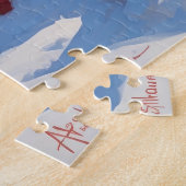Afghaanse windhond Kerstmis Sneeuwlandschap Legpuzzel (Zijkant)