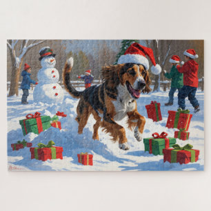 Afghaanse windhond Kerstmis Sneeuwlandschap Legpuzzel