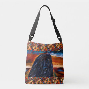 Afghaanse windhond Kokopelli kunstschilderij Crossbody Tas