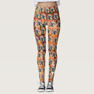 Afghaanse windhond Kokopelli-kunstschilderij Leggings