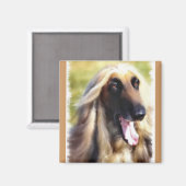 Afghaanse windhond kunst cadeaus magneet (Voorkant / Achterkant)