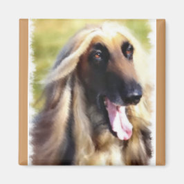 Afghaanse windhond kunst cadeaus magneet